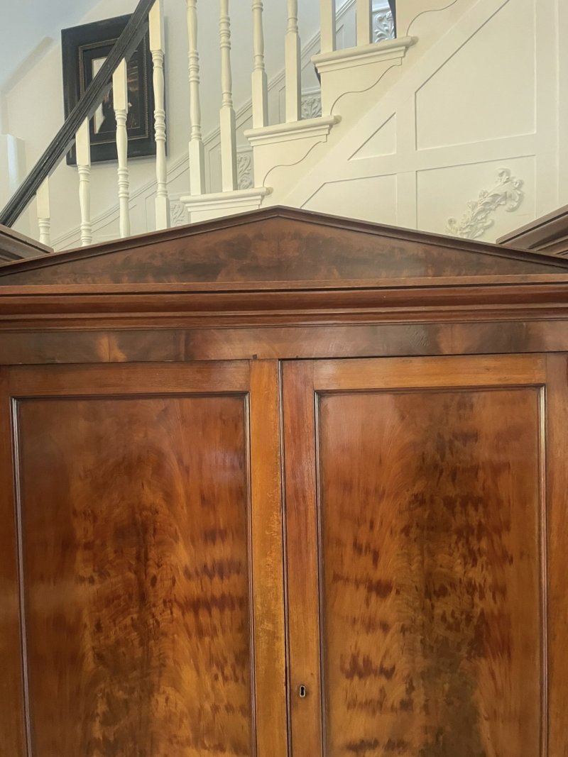 Outstanding Quality Large Victorian Antique Figured Mahogany Four Door Wardrobe - Image 13